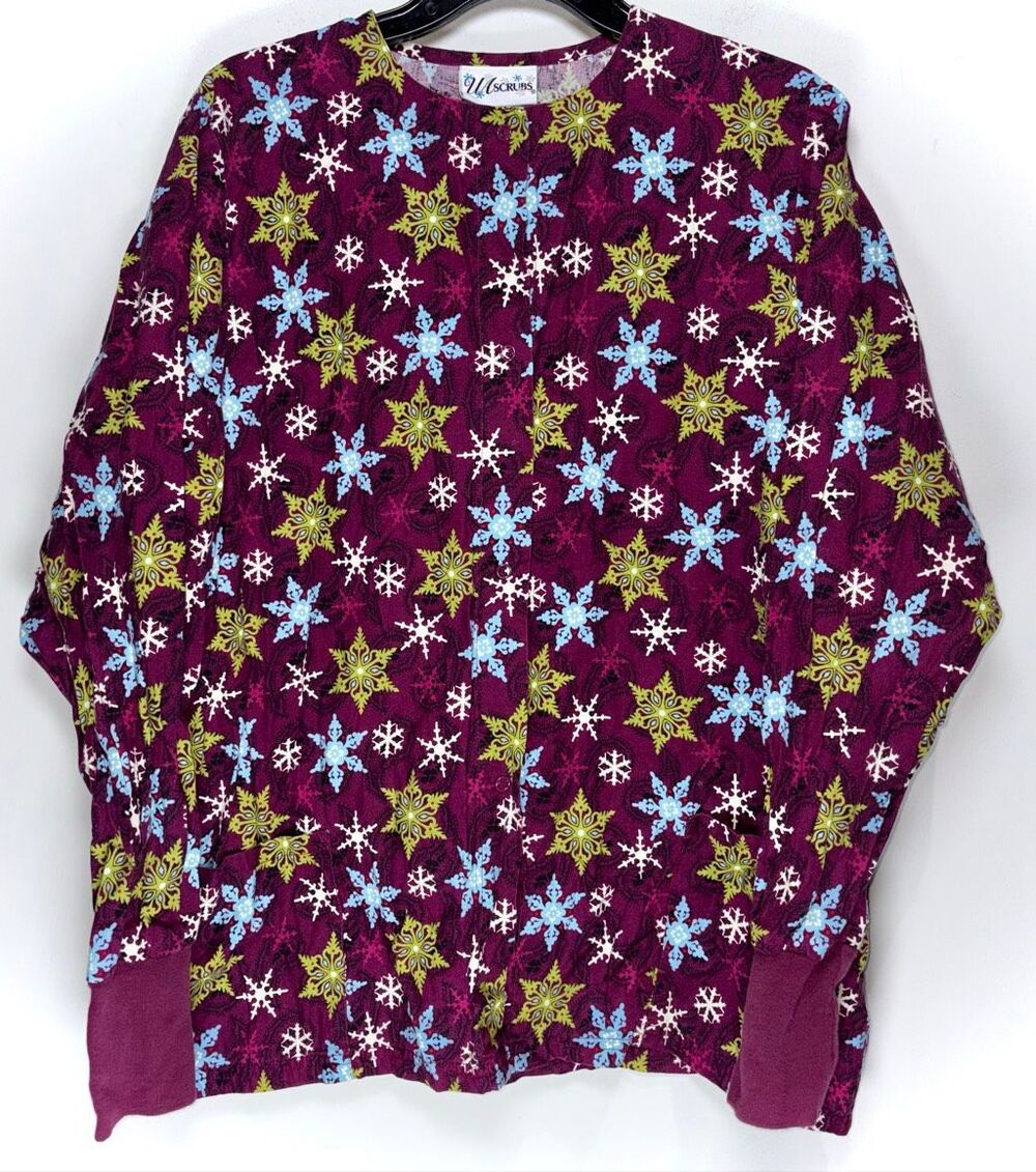 UA scrubs snowflake scrub jacket size medium